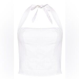Reformation White Halter Bodice Top